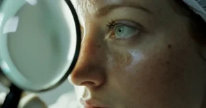 A woman applying skincare cream in natural lighting healthy and glowing skin 2025